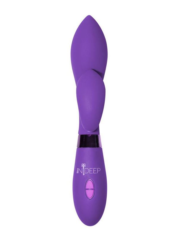 Фиолетовый вибратор Gina с клиторальным отростком (20 см)