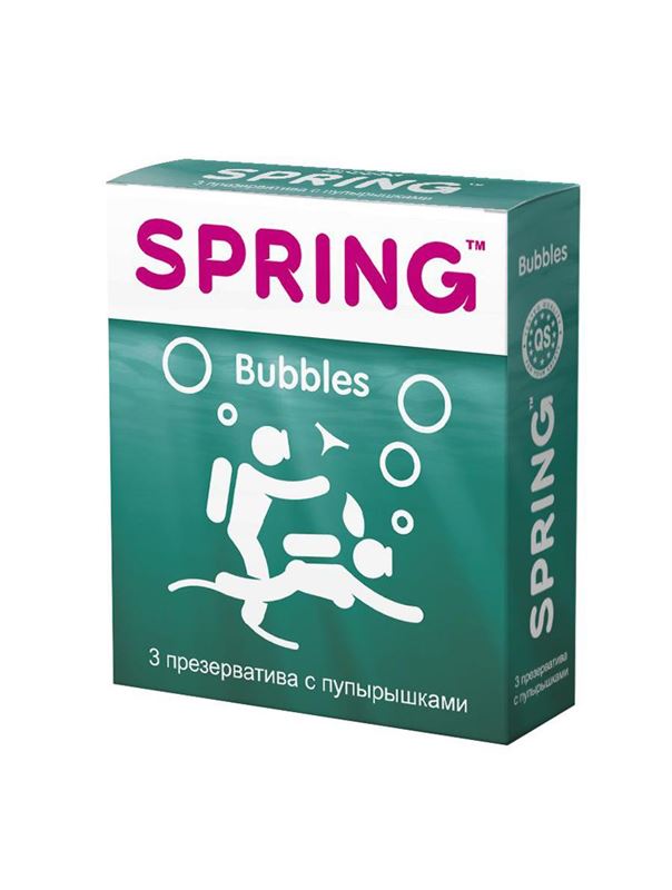 Презервативы SPRING BUBBLES с пупырышками (3 шт)