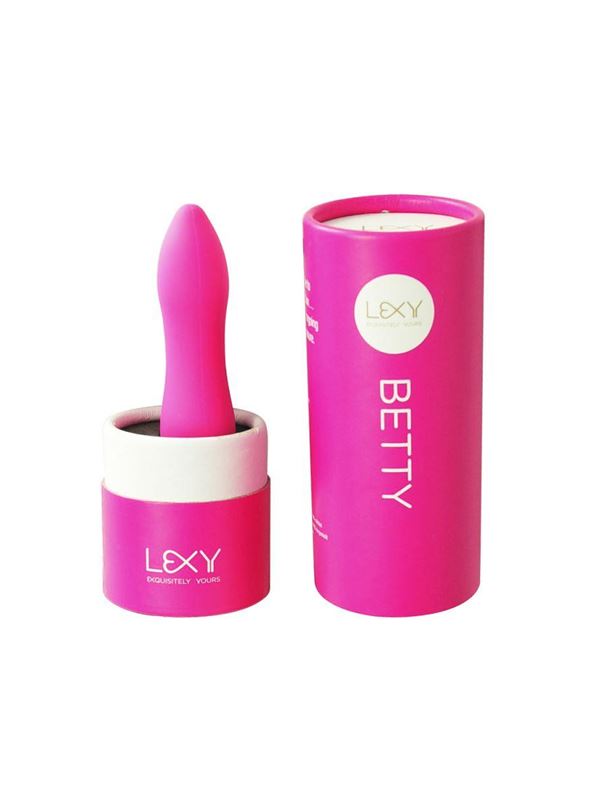 Розовый вибратор Betty со стразами - 11,5 см.