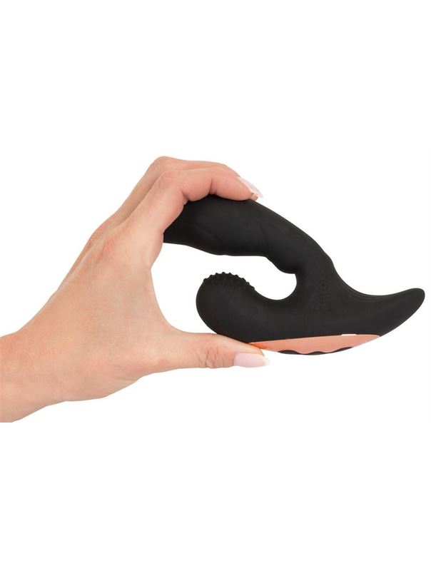 Черный массажер простаты с вибрацией Remote Controlled Prostate Plug with 2 Functions (13,6 см)