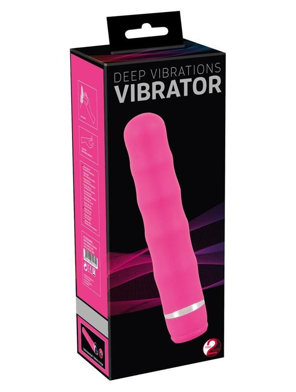 Розовый вибратор Deep Vibrations (21 см)