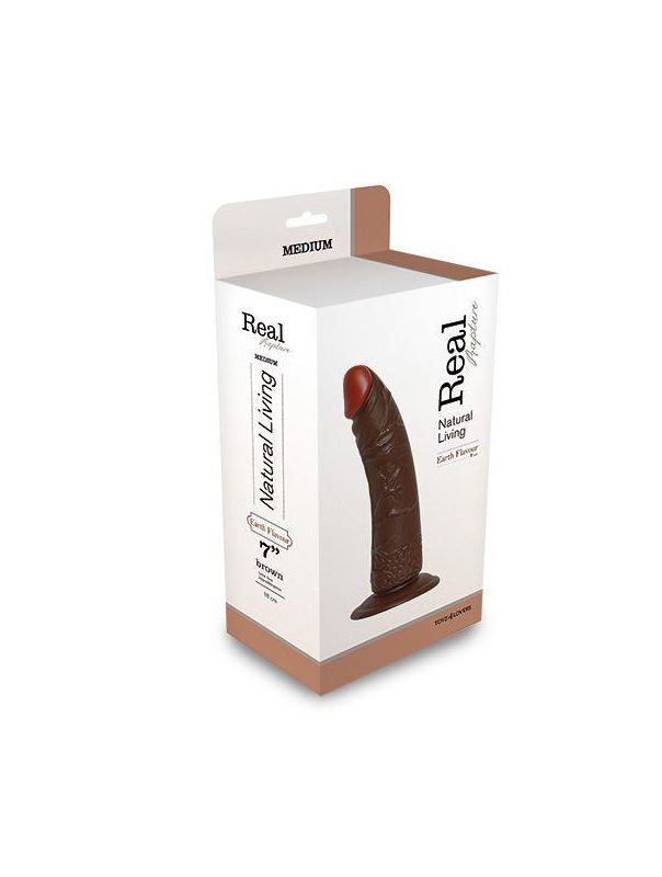 Коричневый фаллоимитатор REALISTIC DILDO REAL RAPTURE (20,5 см)