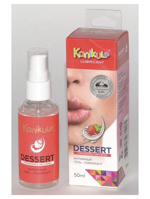 Съедобный лубрикант Desert Strawberries and Cream с ароматом клубники со сливками - 50 мл.