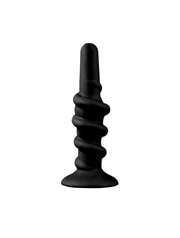 Анальная пробка со спиралью SHOVE UP 6INCH SILICONE BUTTPLUG BLACK - 15,2 см.