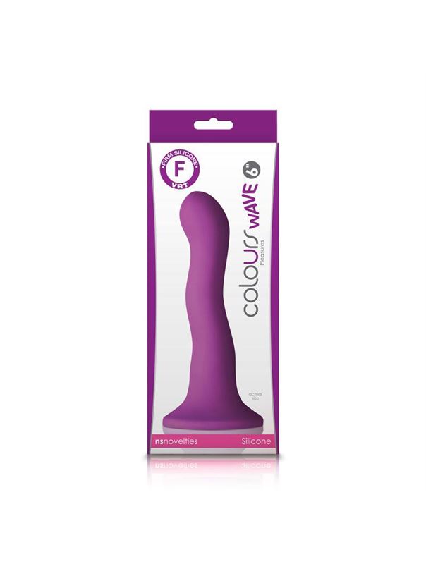 Фиолетовый изогнутый фаллоимитатор Colours Wave - 6" Dildo (19 см)