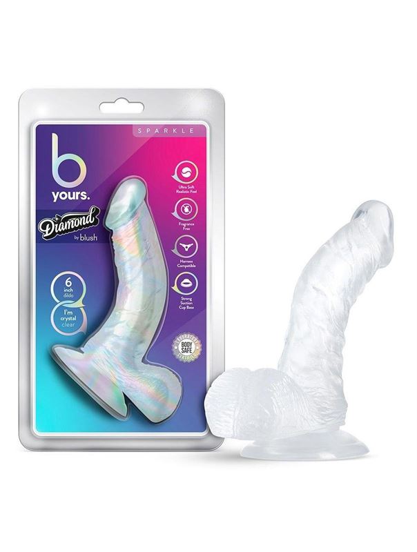 Прозрачный фаллоимитатор-реалистик Sparkle 6" (16,5 см)