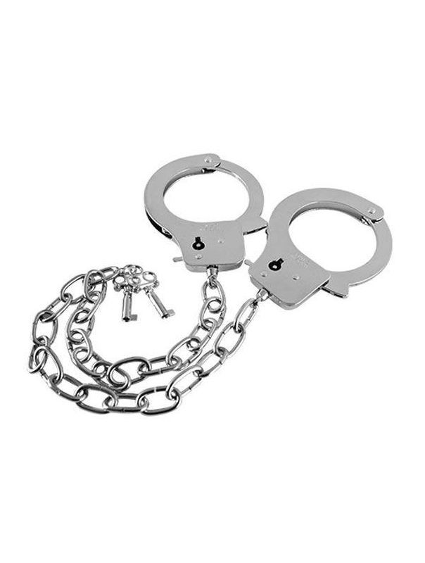 Наручники на длинной цепочке с ключами Metal Handcuffs Long Chain