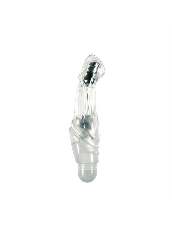 Прозрачный вибромассажёр Mirage Light Up - 17,7 см.