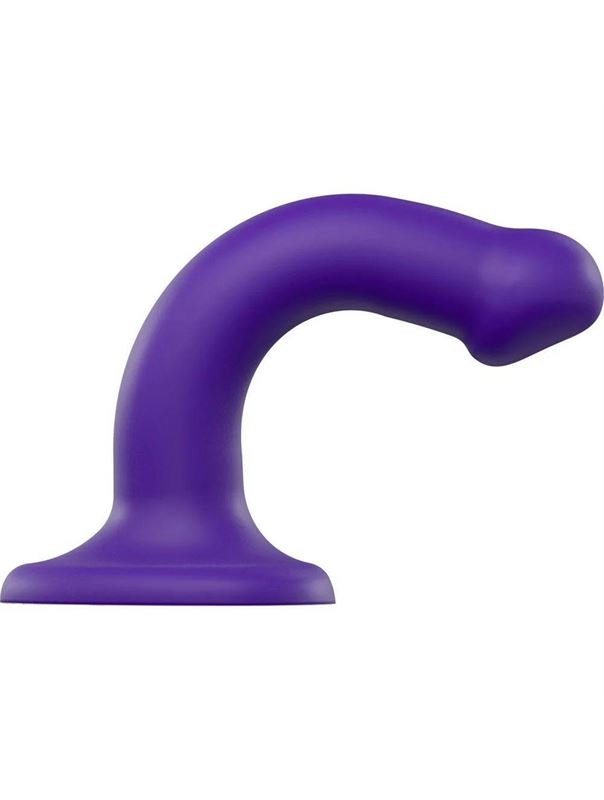 Фиолетовый фаллоимитатор-насадка Strap-On-Me Dildo Dual Density - размер S (17 см)