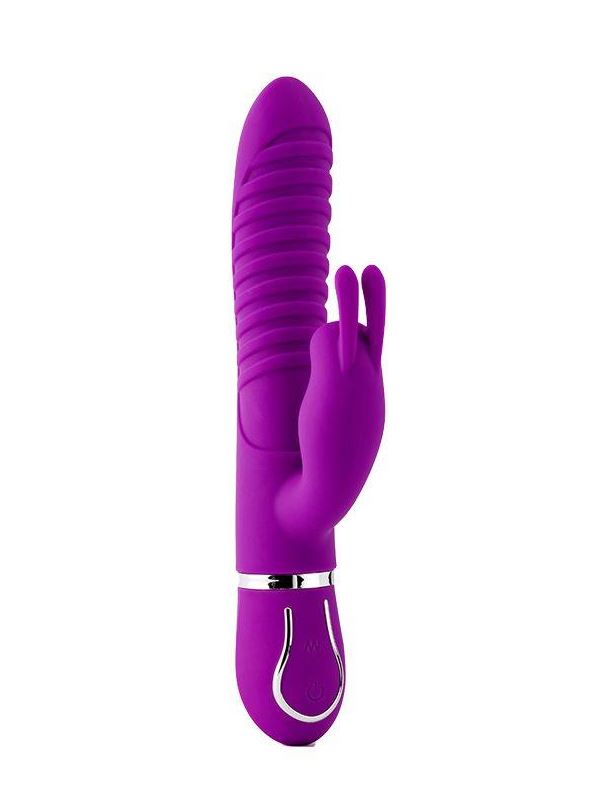 Фиолетовый вибратор кролик MAGIC BUNNY с ушками (22 см)