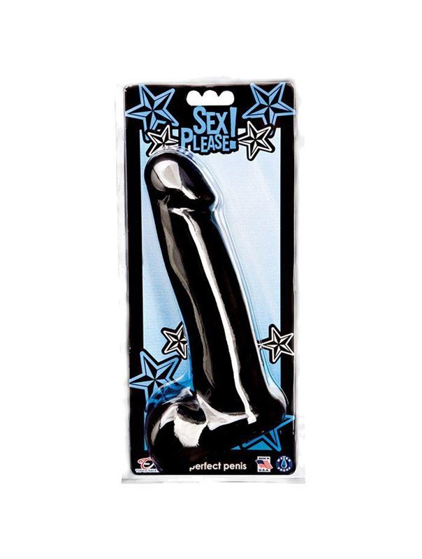 Чёрный фаллоимитатор Sex Please! Perfect Penis (18 см)