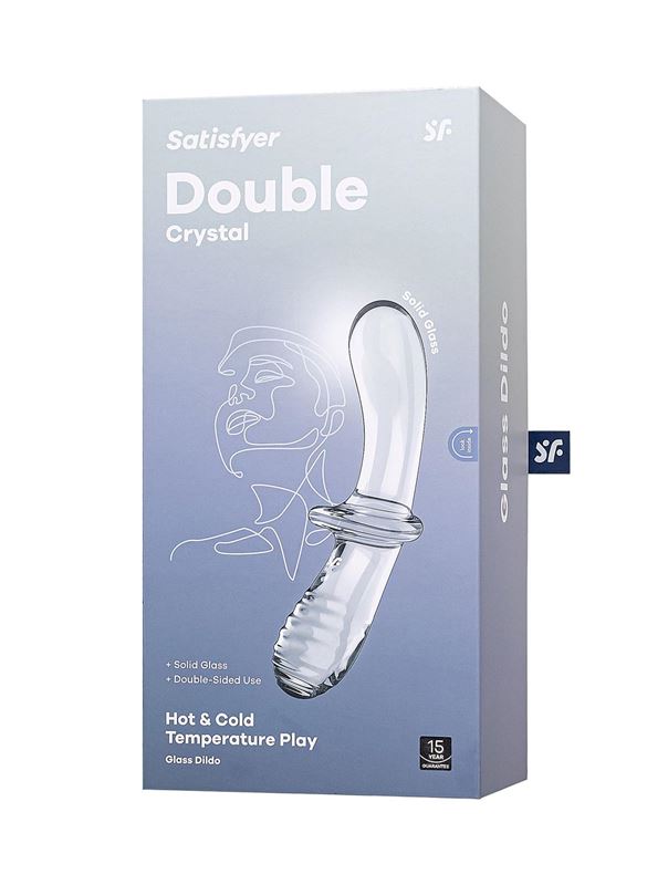 Прозрачный двусторонний стеклянный фаллоимитатор Double Crystal (19,5 см)