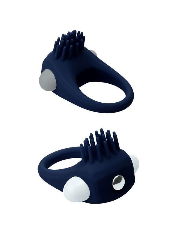Синее эрекционное виброкольцо STIMU RING