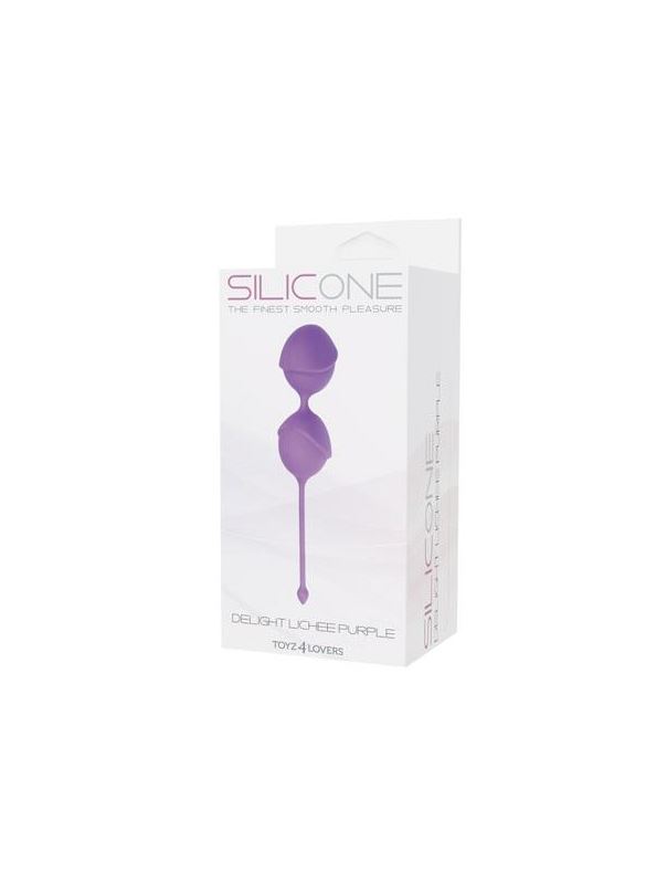 Фиолетовые вагинальные шарики DELIGHT PUSSY LICHEE SILICONE