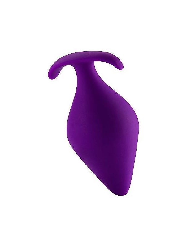 Фиолетовая анальная пробка Butt Plug with Handle Medium - 12 см.