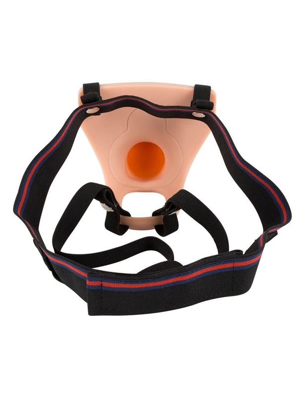 Телесный фаллопротез с вибрацией Vibrating Strap-On - 23 см.