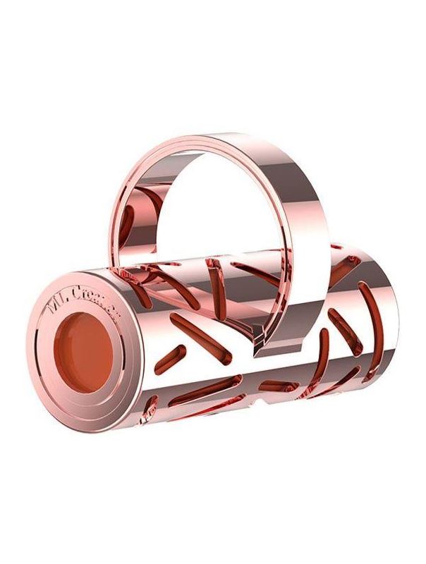 Оранжевая вибропуля на палец Gold Finger в металлическом корпусе