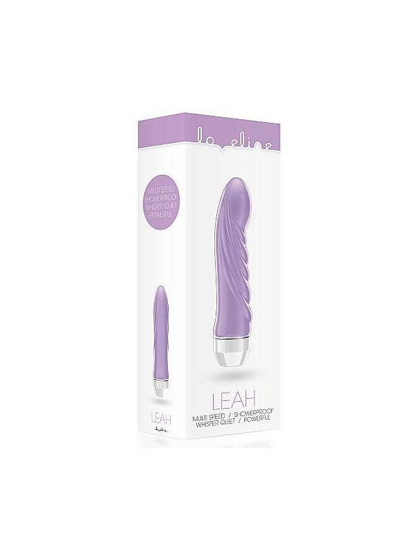 Фиолетовый вибратор со складочками Leah - 15 см.