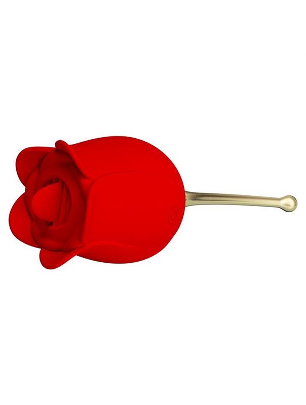 Красный клиторальный вибромассажёр Rose Lover