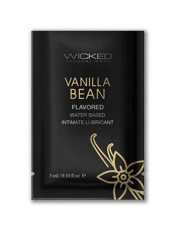 Лубрикант на водной основе с ароматом ванильных бобов Wicked Aqua Vanilla Bean (3 мл)