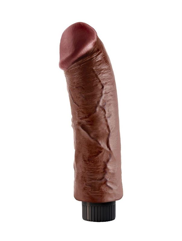 Коричневый вибратор 8" Vibrating Cock со съемной присоской (20,3 см)