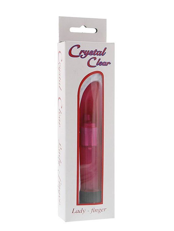 Розовый миниатюрный вибратор Crystalclear Pinki Ladyfinger (13 см)
