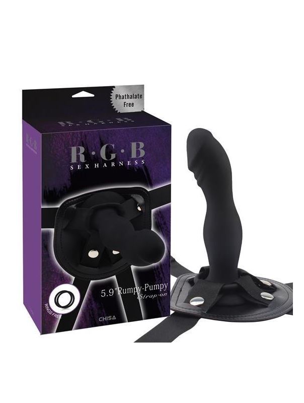 Черный страпон Rumpy-pumpy Strap-On (15 см)