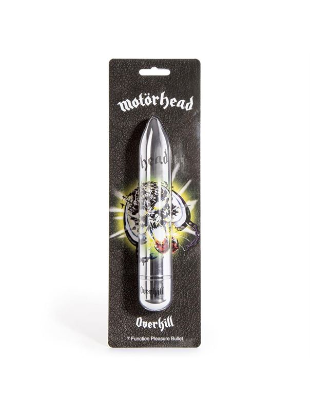 Вибратор Motorhead Overkill 7 Function Power Vibrator с принтом - 18 см.