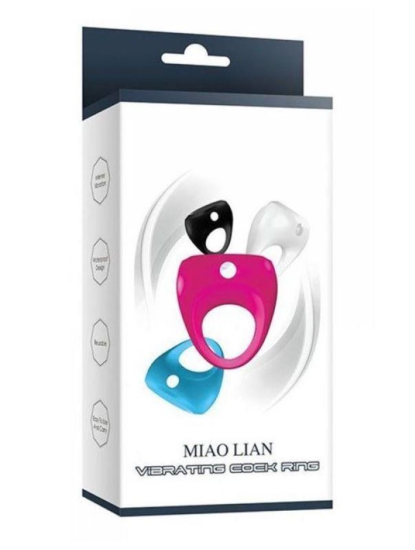 Белое эрекционное кольцо Miao Lian с вибрацией