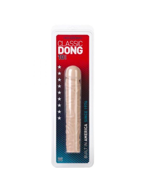 Телесный фаллоимитатор с богатым рельефом поверхности Classic Dong (24,5 см)