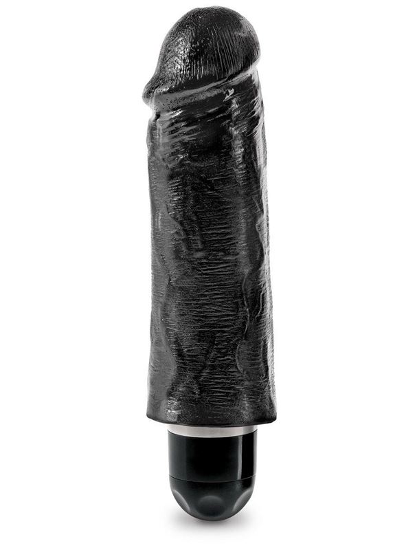 Чёрный вибратор-реалистик 5" Vibrating Stiffy - 16,5 см.