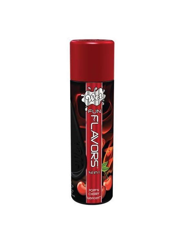 Разогревающий лубрикант Wet Fun Flavors Popp n Cherry Flavored Warming Massage Lubricant - 121 мл.