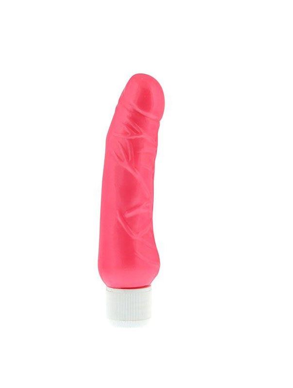 Розовый вибратор-реалистик MINI VIBE 5 PEARL SHINE VIBRATOR PINK - 12,7 см.