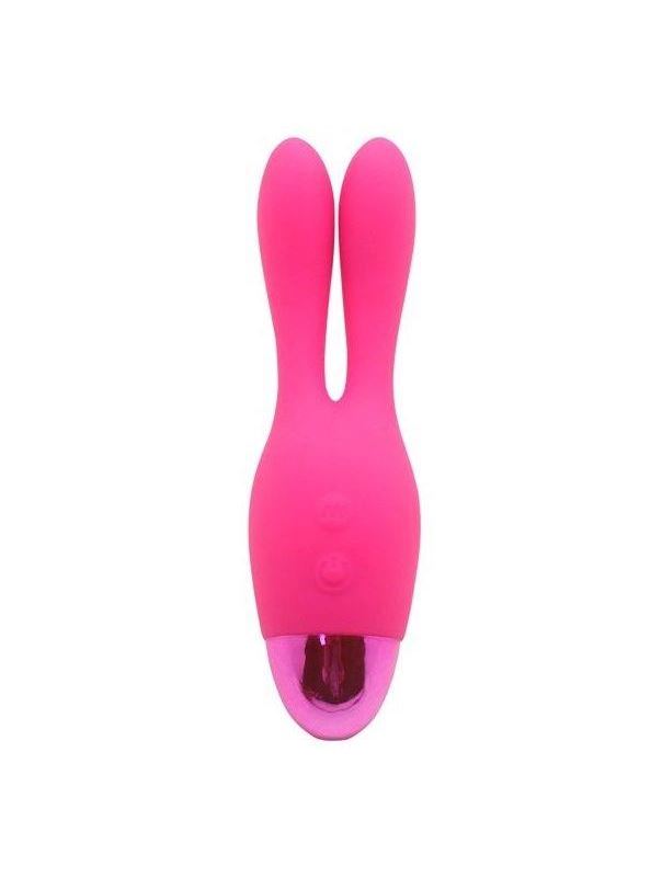 Розовый вибратор INDULGENCE Rechargeable Dream Bunny - 15 см.