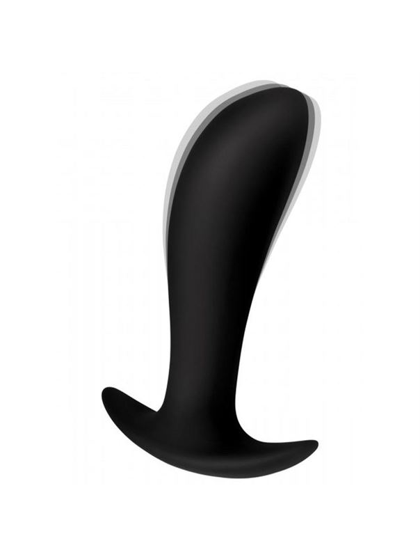 Черный стимулятор простаты с вибрацией и пультом Silicone Prostate Vibrator with Remote Control (12 см)
