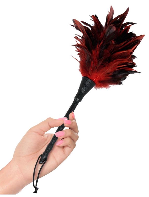 Кисточка с красно-чёрными пёрышками Frisky Feather Duster (36 см)