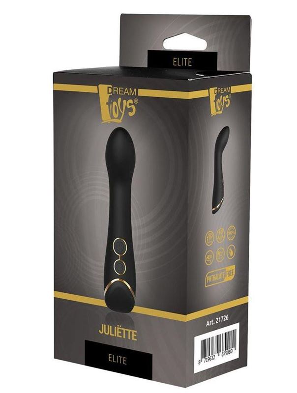 Черный вибратор Juliette для массажа G-точки (14,4 см)
