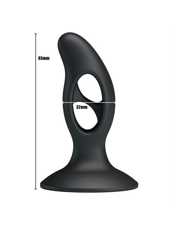 Чёрный массажёр простаты Silicone Butt Plug - 9,3 см.