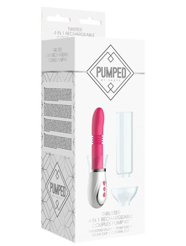 Розовый набор Thruster 4 in 1 Rechargeable Couples Pump Kit