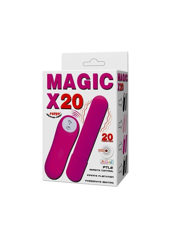 Розовая удлиненная вибропуля Magic x20