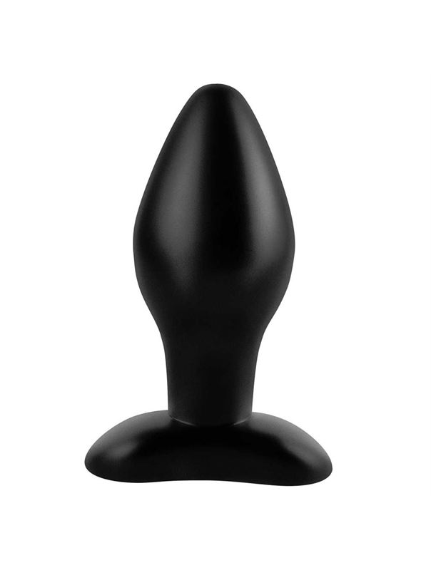 Черная анальная пробка Large Silicone Plug среднего размера (13 см)