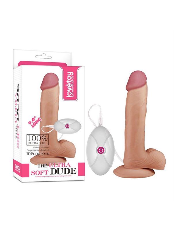 Телесный вибратор реалистик Ultra Soft Dude 9 (22 см)