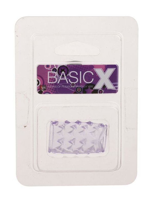 Фиолетовая насадка на пенис BASICX TPR SLEEVE