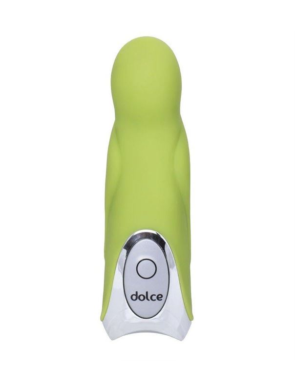 Нежно-зелёный вибратор Dolce Jaxon - 12,5 см.