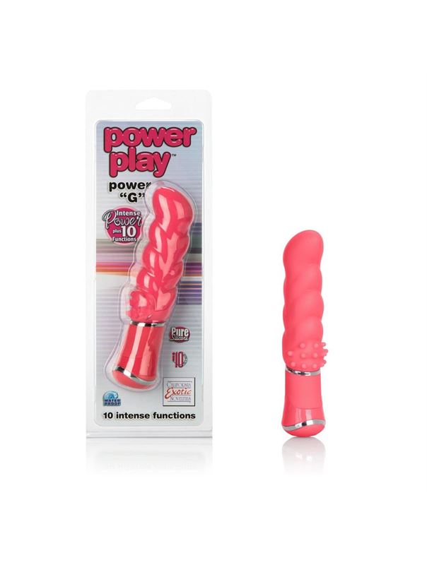 Розовый вибромассажер Power Play Power G - 11,5 см.