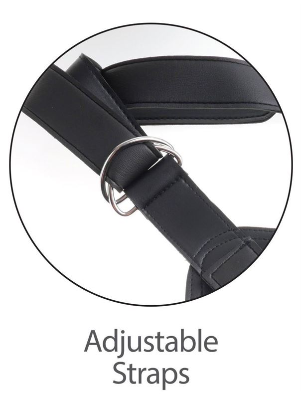 Кофейный сдвоенный поясной страпон Strap-On Harness with 7" Two Cocks One Hole (19,1 см)