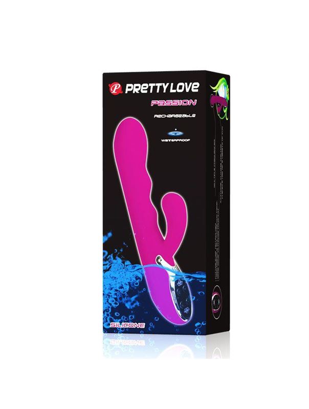 Розовый перезаряжаемый вибромассажер Crazy Love - 22,5 см.