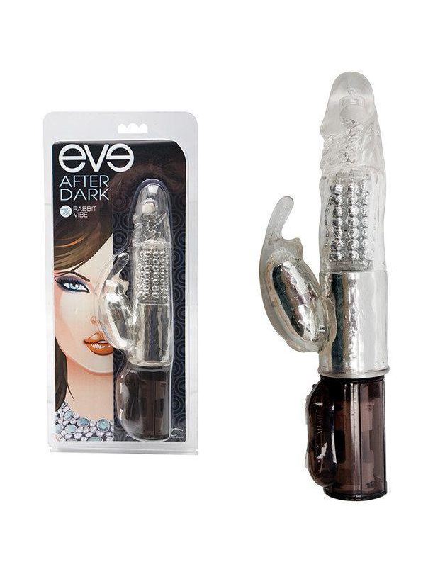 Прозрачный компьютерный вибратор Eve After Dark 7x Rabbit Vibe - 22 см.