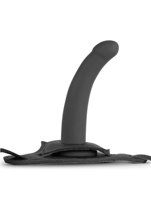 Черный женский страпон Harness With Silicone Dildo (13,5 см)