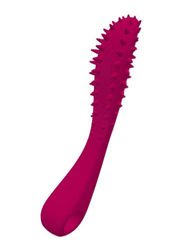 Малиновый вибратор Temptation Wand с шипиками (22 см)